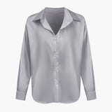 Florentine | Elegante Langarm-Bluse aus seidigem Satin