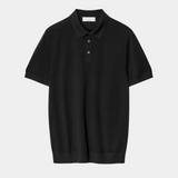 Poloshirt aus Seidenstrick – Schwarz