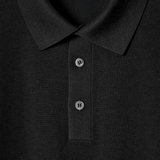 Poloshirt aus Seidenstrick – Schwarz