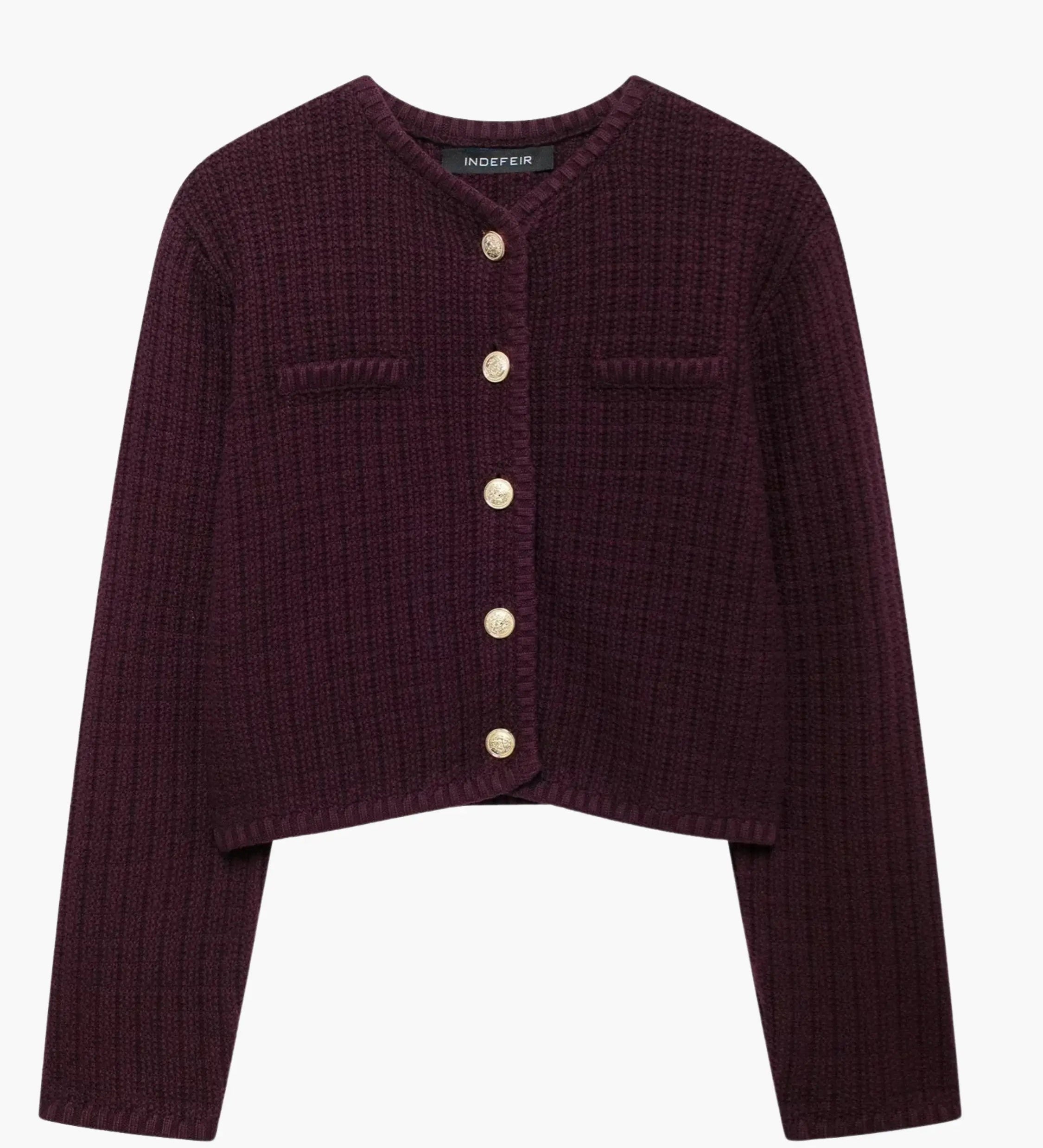 Senta | Strukturierte Strickjacke mit goldenen Knöpfen