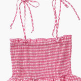 Wibke | Charmantes rosa-weiß kariertes Sommerkleid