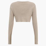 Jessica | Geripptes Zweiteiler-Set mit Twist-Detail & Schlitzrock