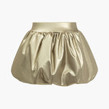 Cordula | Extravaganter Ballon-Minirock aus Kunstleder mit elastischem Bund