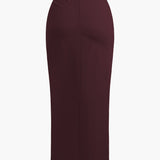 Fridoline | Eleganter Midirock mit Wickeloptik, Drapierung und hohem Schlitz