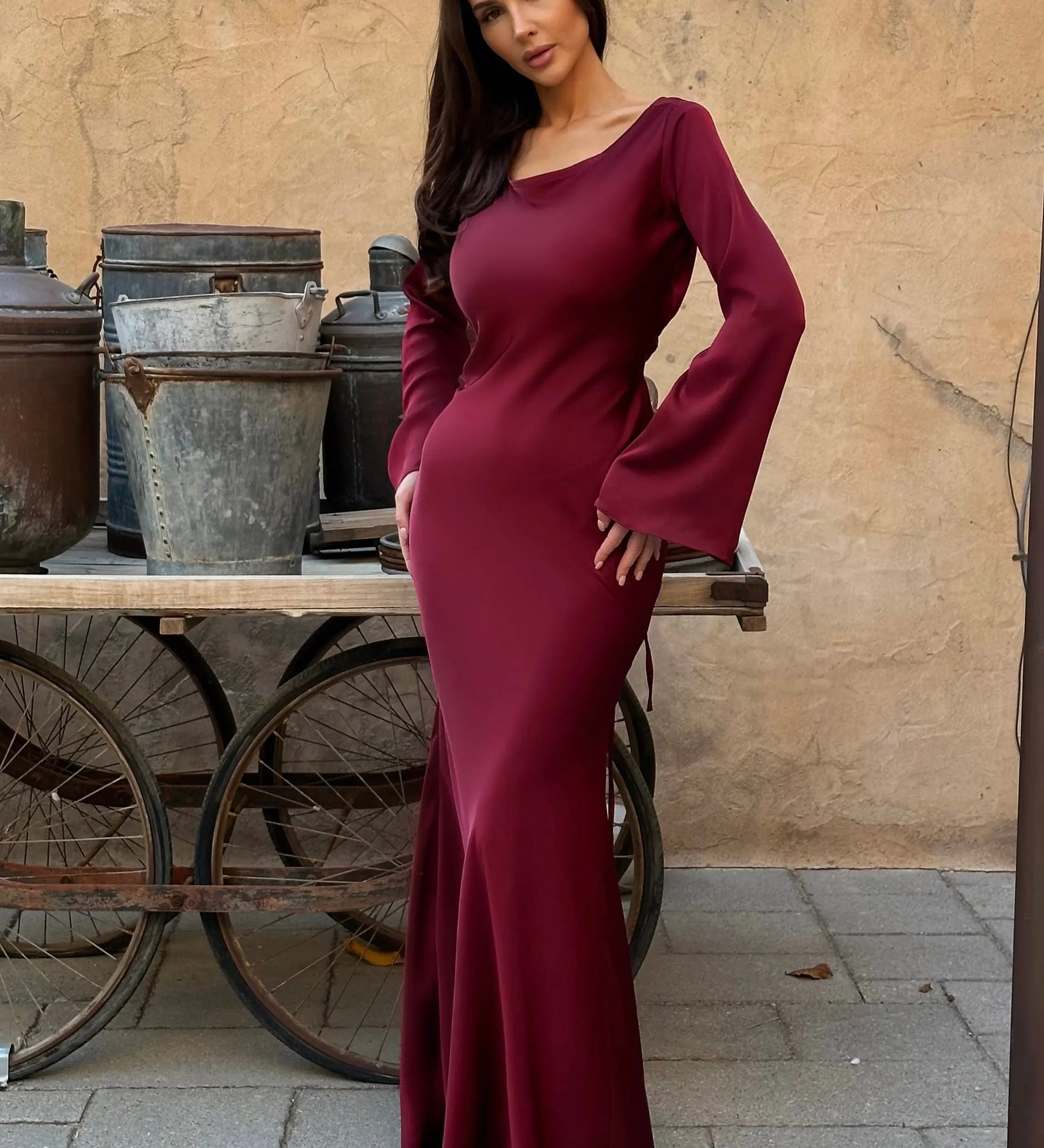 Sophie | Langärmliges Maxikleid – Fließender Schnitt für Eleganz und Komfort Zendoo.de