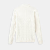 Eleganter Zopfstrickpullover mit Reißverschluss