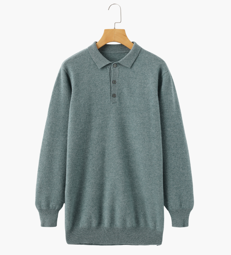 Bennett | Luxuriöser Herren Kaschmirpullover mit Polokragen & Knopfleiste