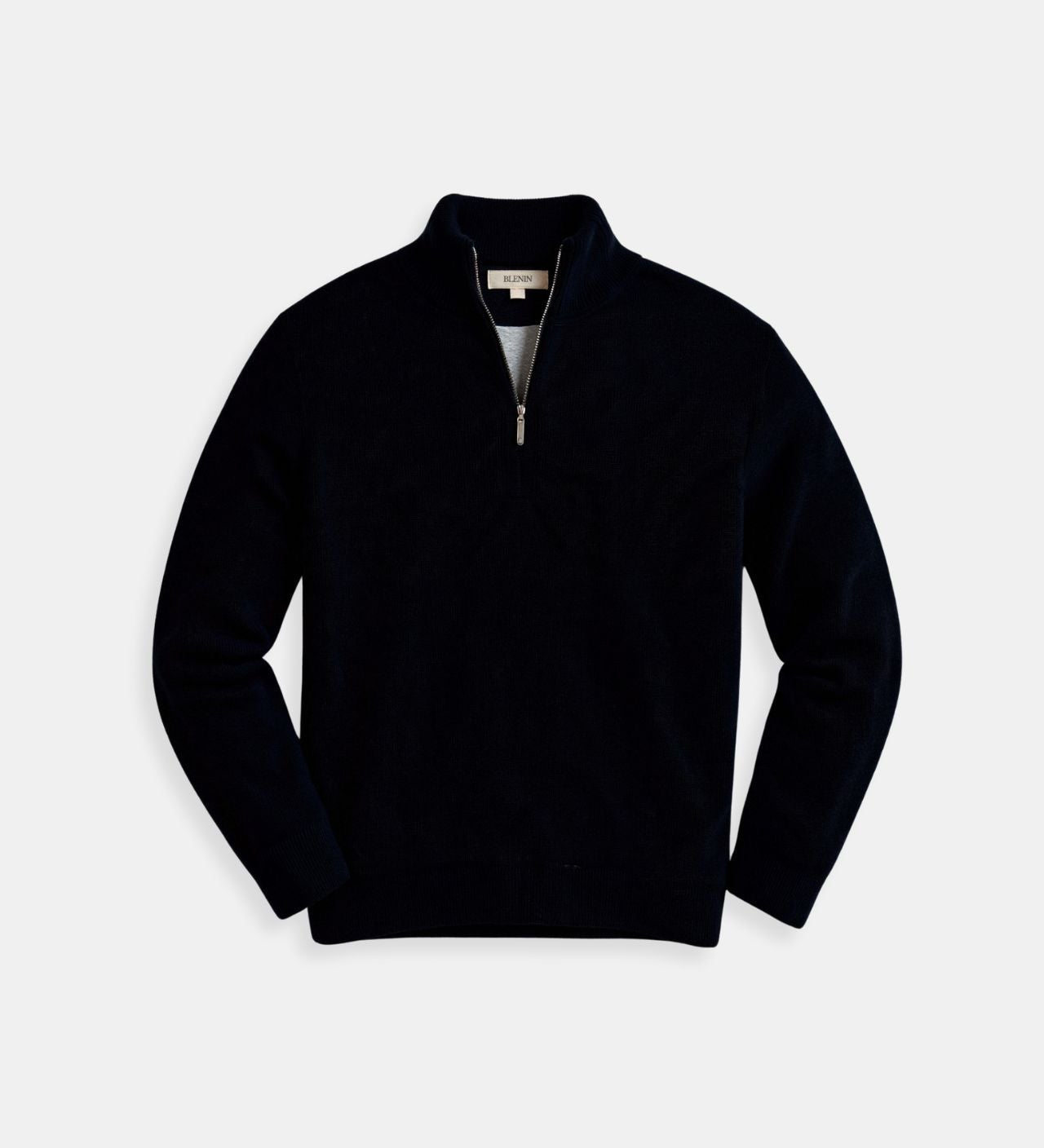 Minimalistischer Sweatshirt mit Reißverschlusskragen