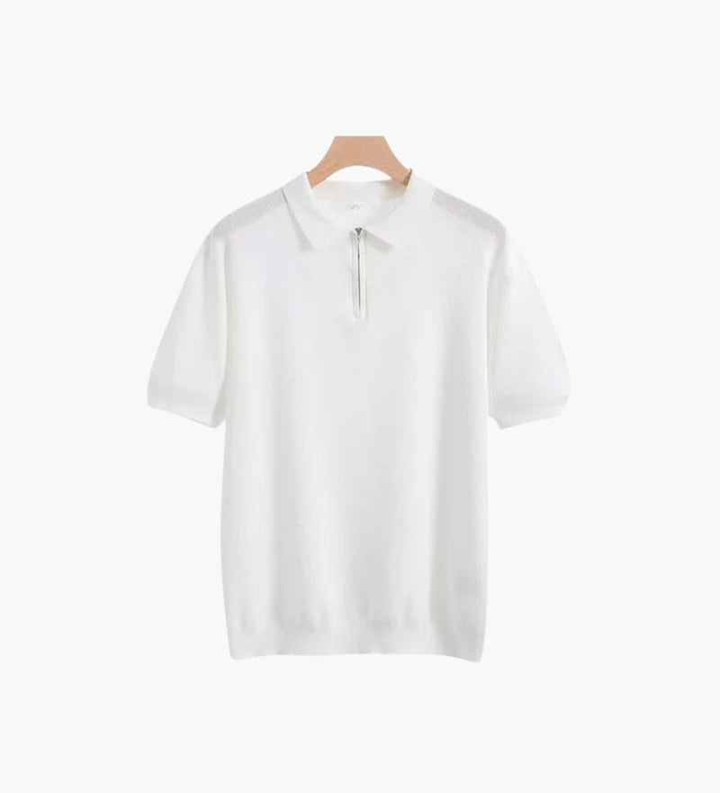 Brooks | kurze Ärmel Männer halb Reißverschluss stricken Poloshirt