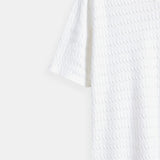 Weißes Strick-Poloshirt mit Strukturmuster