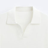 Klassisches Strick-Poloshirt in Weiß