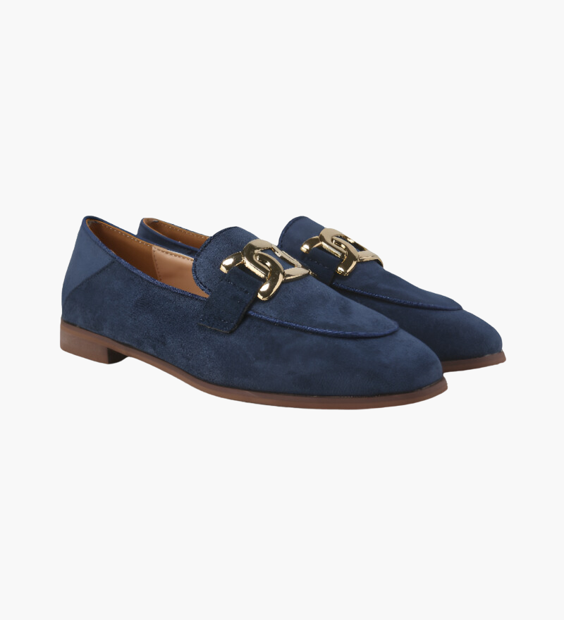 Jessica | Loafer aus Wildleder mit goldener Gliederschnalle