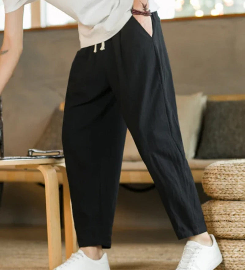 Jeremiah | Locker geschnittene Plissee-Sommerhose mit Kordelzug