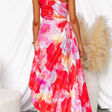 Liselotte | Elegantes One-Shoulder-Blumenkleid – Farbenfroher Chic für besondere Anlässe