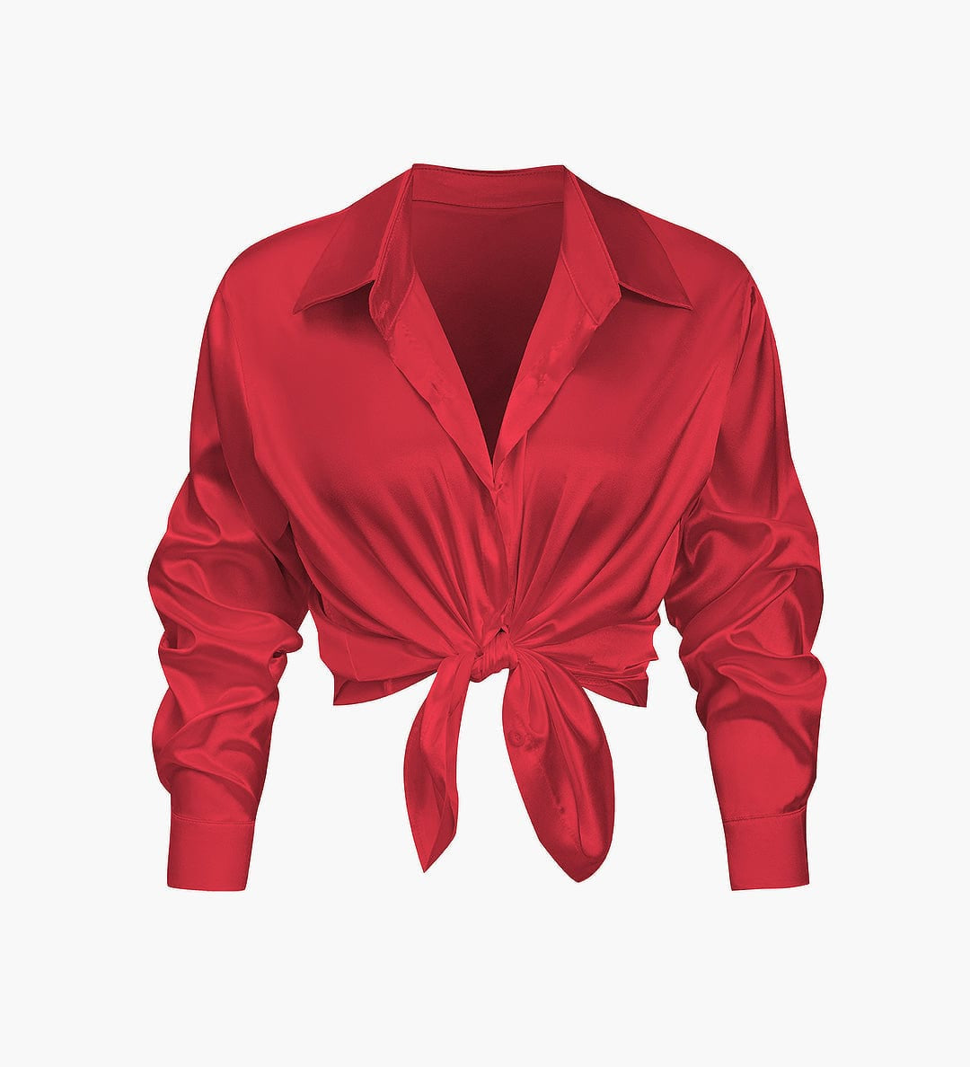 Florentine | Elegante Langarm-Bluse aus seidigem Satin