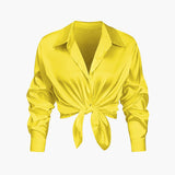 Florentine | Elegante Langarm-Bluse aus seidigem Satin