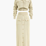 Aviana | Strick-Set mit Blazer und Rock