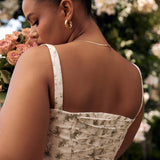 Hannah | Pastellgrün Taillenformendes Midikleid