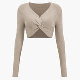 Jessica | Geripptes Zweiteiler-Set mit Twist-Detail & Schlitzrock