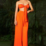 Lara | Elegantes Zweiteiler-Set mit Schleifen-Bandeau & Weitbein-Hose