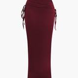 Melody | Asymmetrisches Zweiteiler-Set mit One-Shoulder Crop-Top & Maxi-Rock