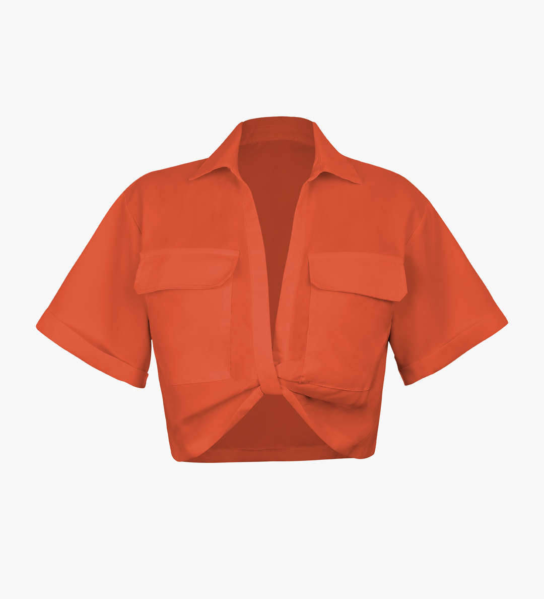 Janice | Stylisches Kurzarm Crop Shirt mit kragen