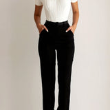 Geripptes Kurzarmshirt