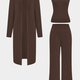 Luanne | Elegantes Dreiteiliges Set aus Geripptem Strick