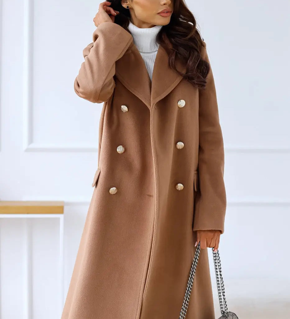 Liva | Doppelreihiger Wollmantel für Damen Zendoo.de