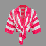 Noemi | Stylisches Häkel-Zweiteiler-Set mit Streifenmuster