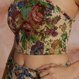 Jara | Extravagantes Zweiteiler-Set mit Bustier & bestickter Cargo-Hose