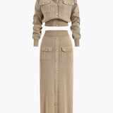 Aviana | Strick-Set mit Blazer und Rock