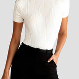 Geripptes Kurzarmshirt