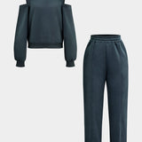 Evangeline | Sportliches Hoodie-Set mit Cut-Outs