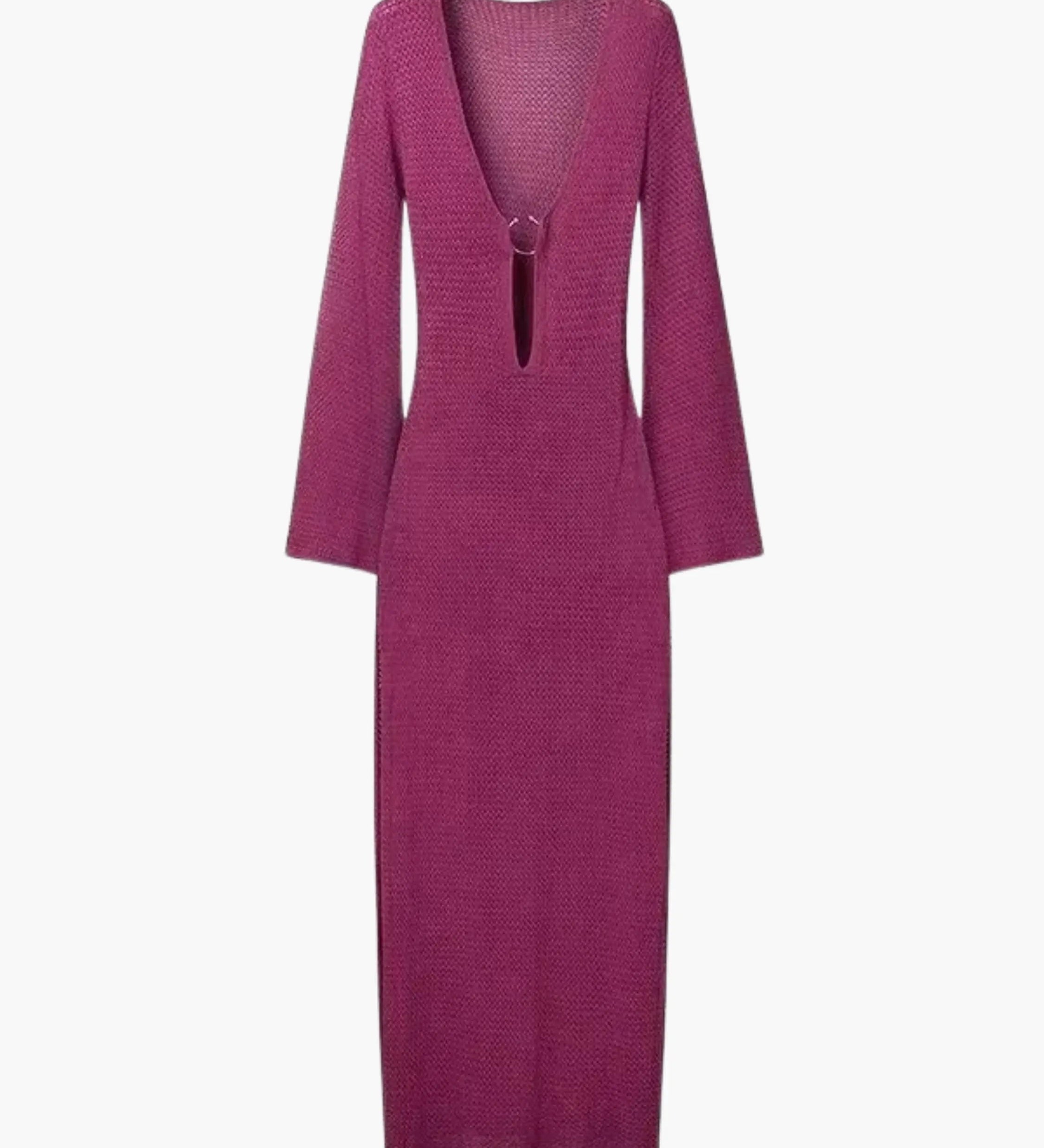 Ulrike | Lila Maxikleid aus Strick