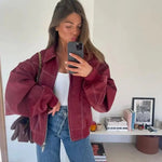 Jade | Übergroße Kontrastnaht Jacke Zendoo.de