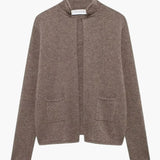 Irma | Strickjacke mit offener Vorderseite und hohem Kragen