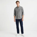 Herren Langarmhemd mit Brusttasche und Button-Down-Kragen