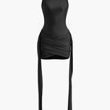 Vera | Elegantes High-Neck Bodycon Minikleid mit Drapierung