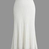 Kira | Feminines Strick-Zweiteiler-Set mit Knopf-Top & Plisseerock