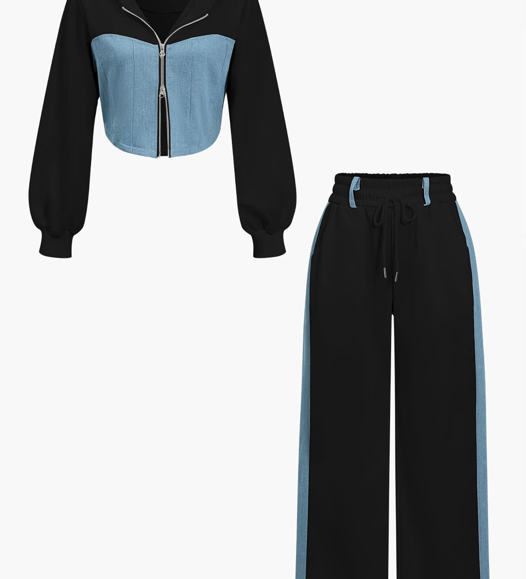 Hope | Sportliches Zweiteiler-Set mit Denim-Details