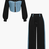 Hope | Sportliches Zweiteiler-Set mit Denim-Details