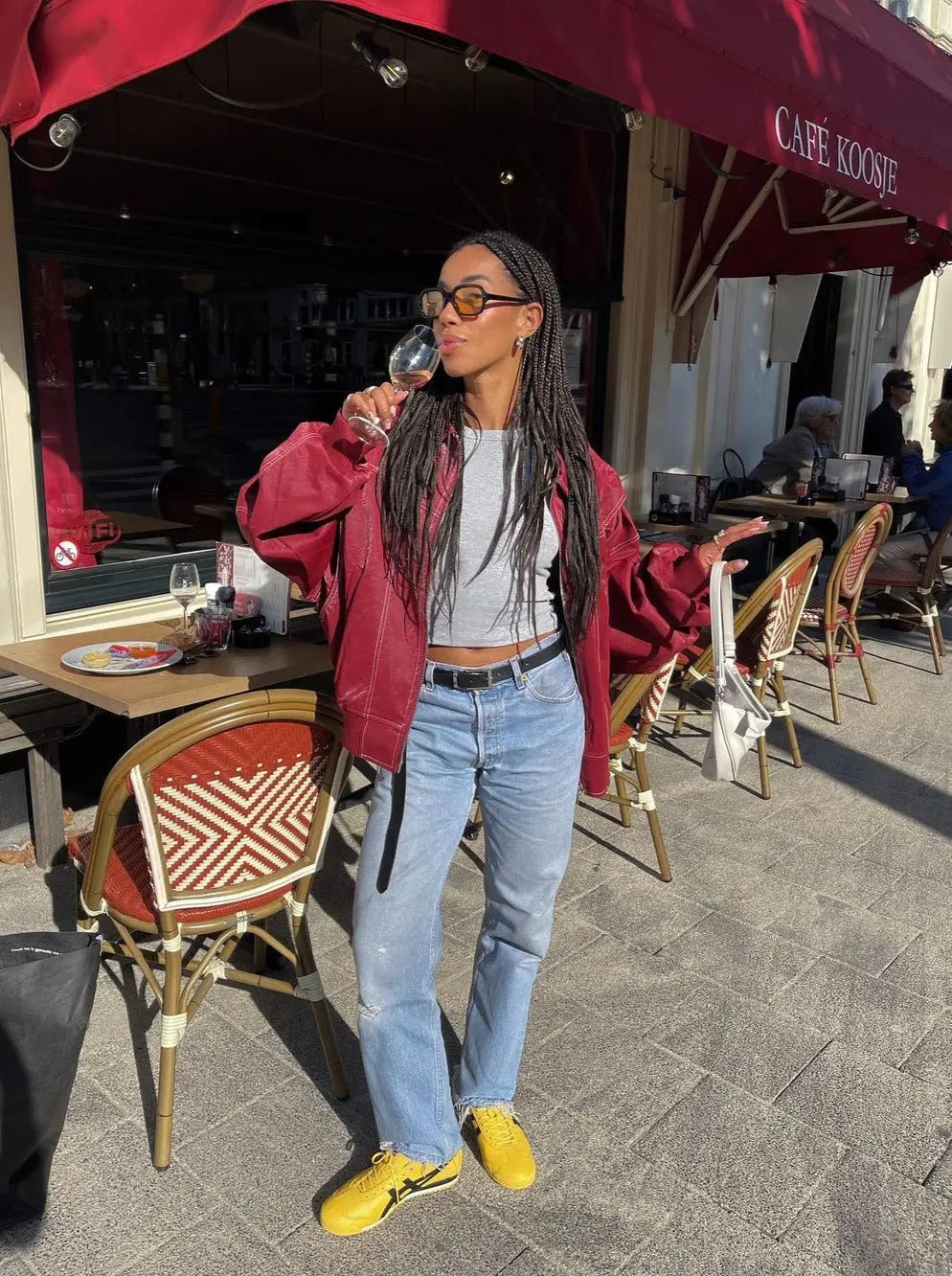 Jade | Übergroße Kontrastnaht Jacke Zendoo.de