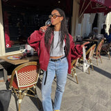 Jade | Übergroße Kontrastnaht Jacke Zendoo.de