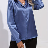 Irene | Elegantes Satin-Hemd mit langen Ärmeln für Damen
