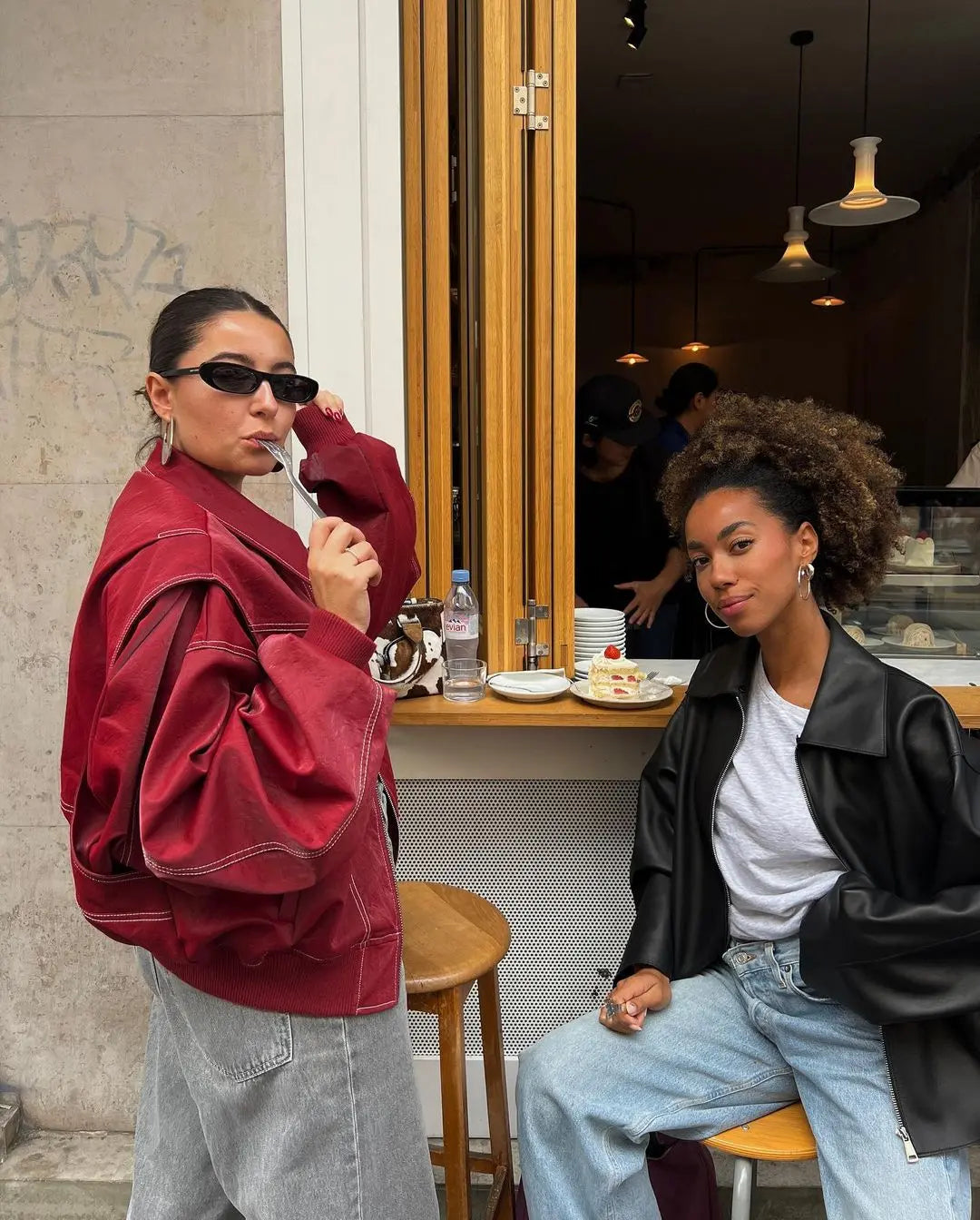 Jade | Übergroße Kontrastnaht Jacke Zendoo.de