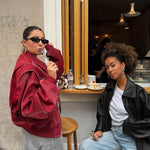 Jade | Übergroße Kontrastnaht Jacke Zendoo.de