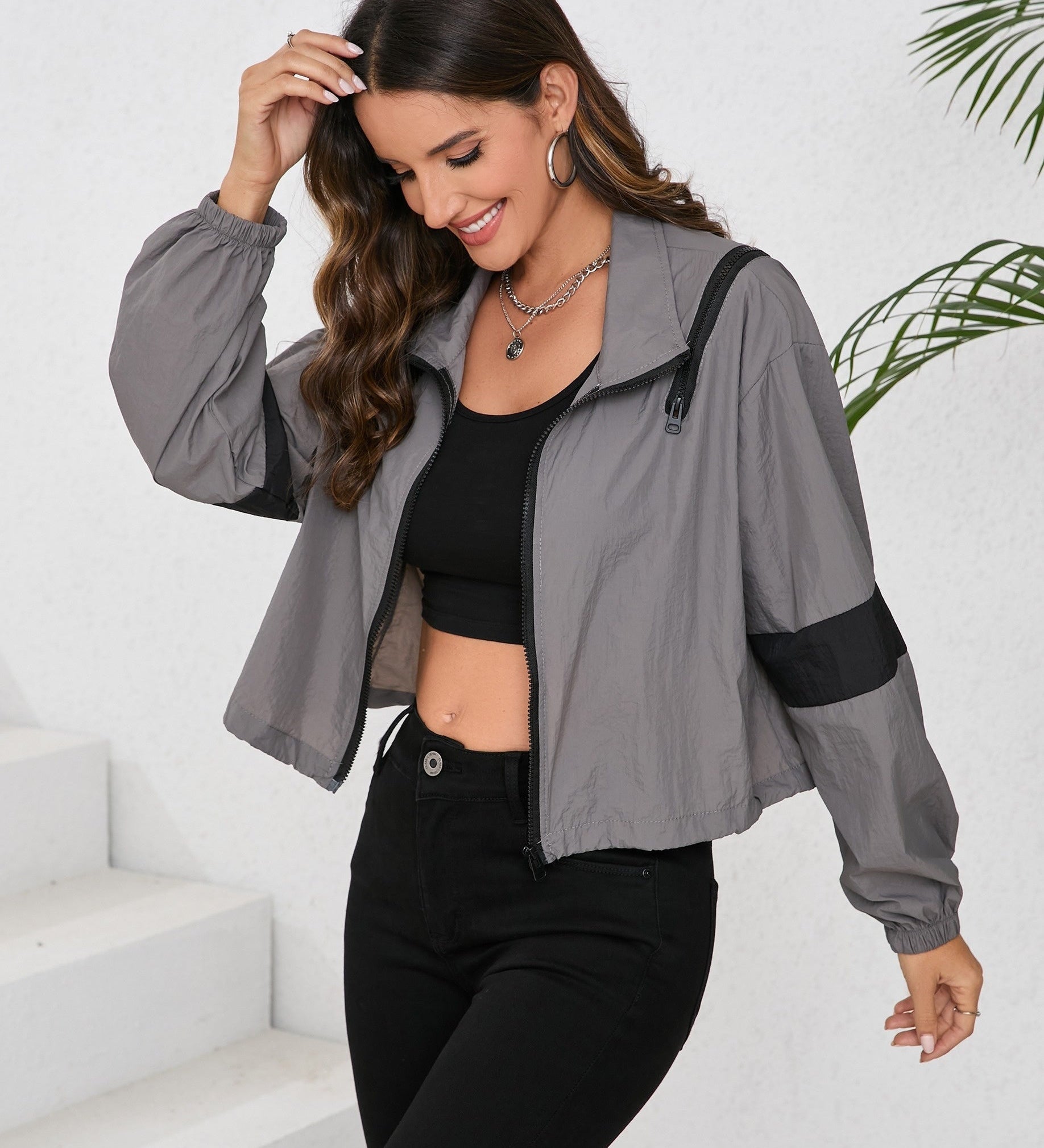 Gudula | Sportliche Windbreaker Jacke