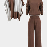 Elara | Elegantes Strick-Set mit Cape & Wide-Leg-Hose