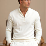 Minimalistischer Sweatshirt mit Reißverschlusskragen